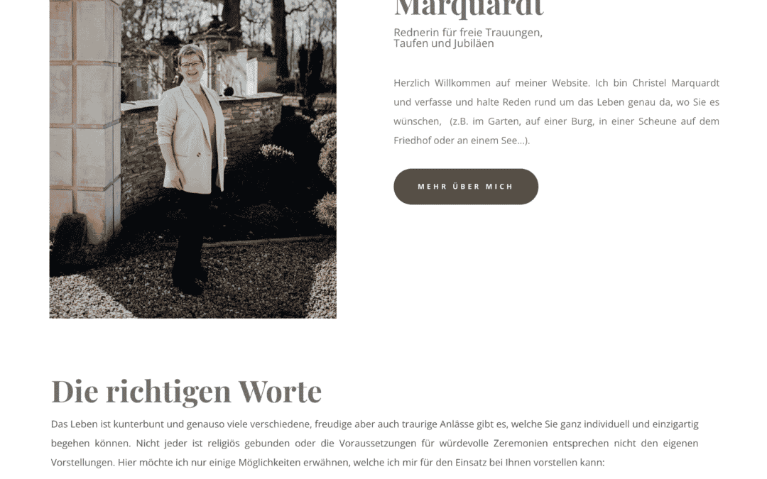 neue Webseite für die freie Rednerin Christel Marquardt